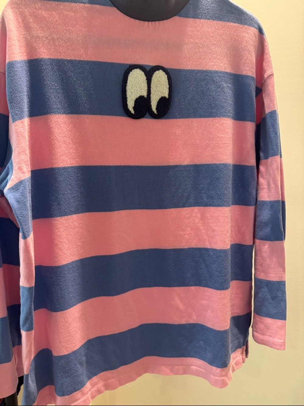 Lazy Oaf Pink and Blue Striped long sleeve with Patch